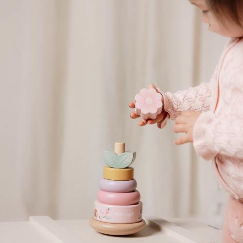 Holz-Stapelturm mit Ringen - Fairy Garden