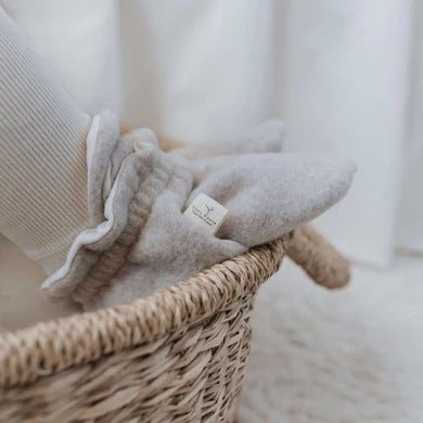 Cosy Roots, Organic Fleece Booties - Taupe Melange