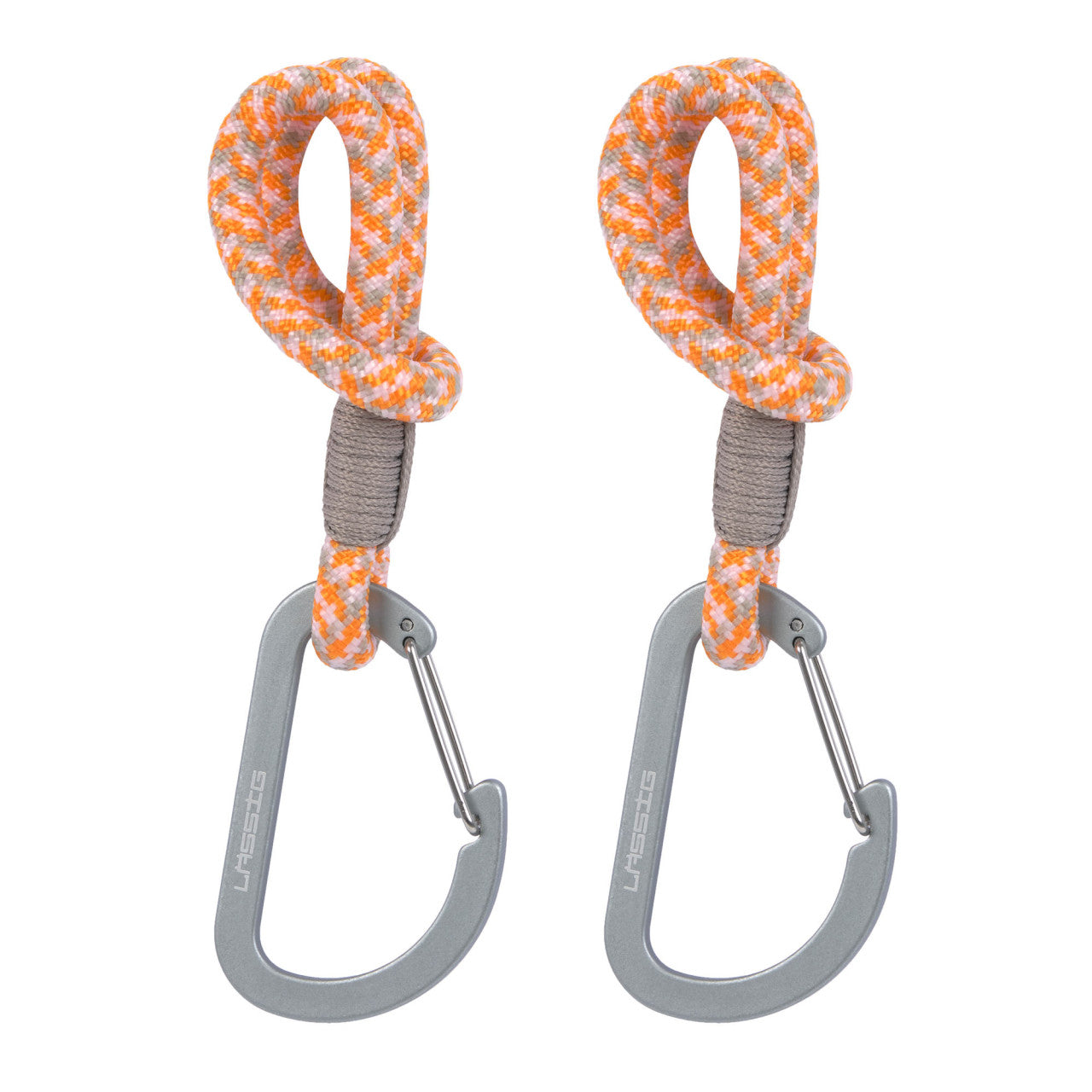 Kinderwagenhaken 2er Set - Karabiner, Beige Orange