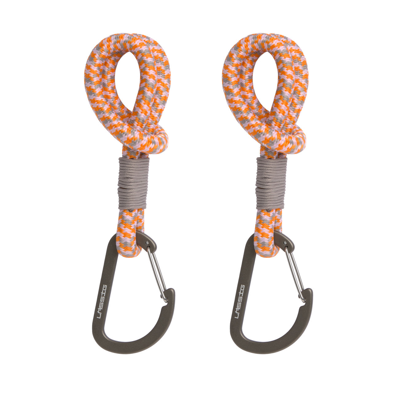 Kinderwagenhaken 2er Set - Karabiner, Beige Orange