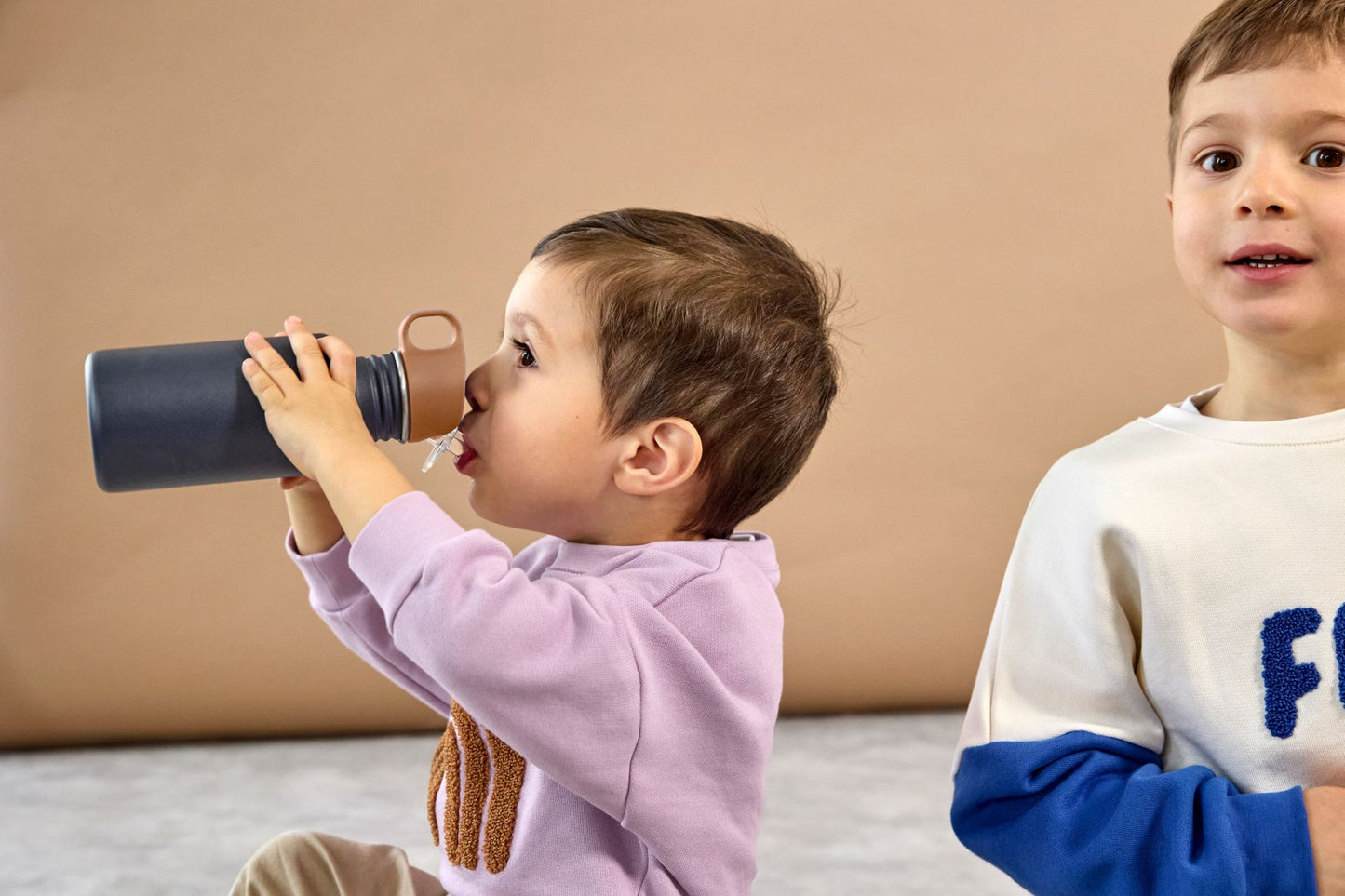 Edelstahl Kinder Trinkflasche - Little Gang, Smile, Blau