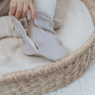 Cosy Roots, Organic Fleece Booties - Taupe Melange