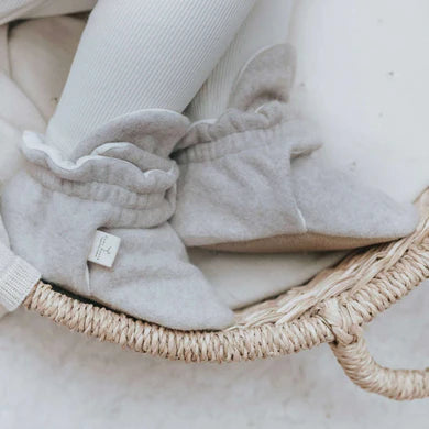 Cosy Roots, Organic Fleece Booties - Taupe Melange