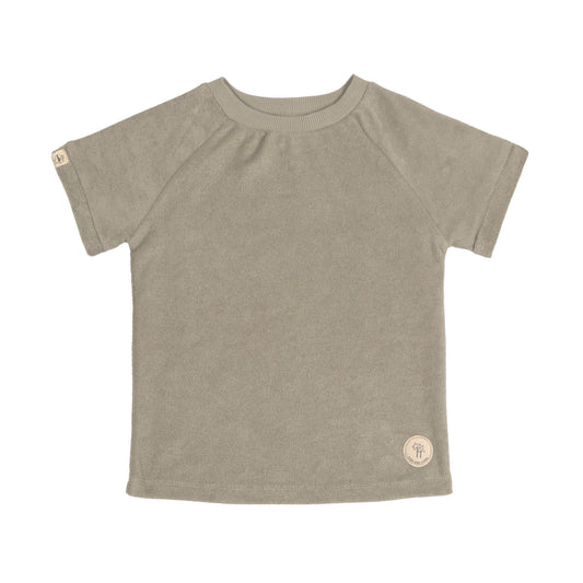 Frottee T-Shirt Kinder - Oliv