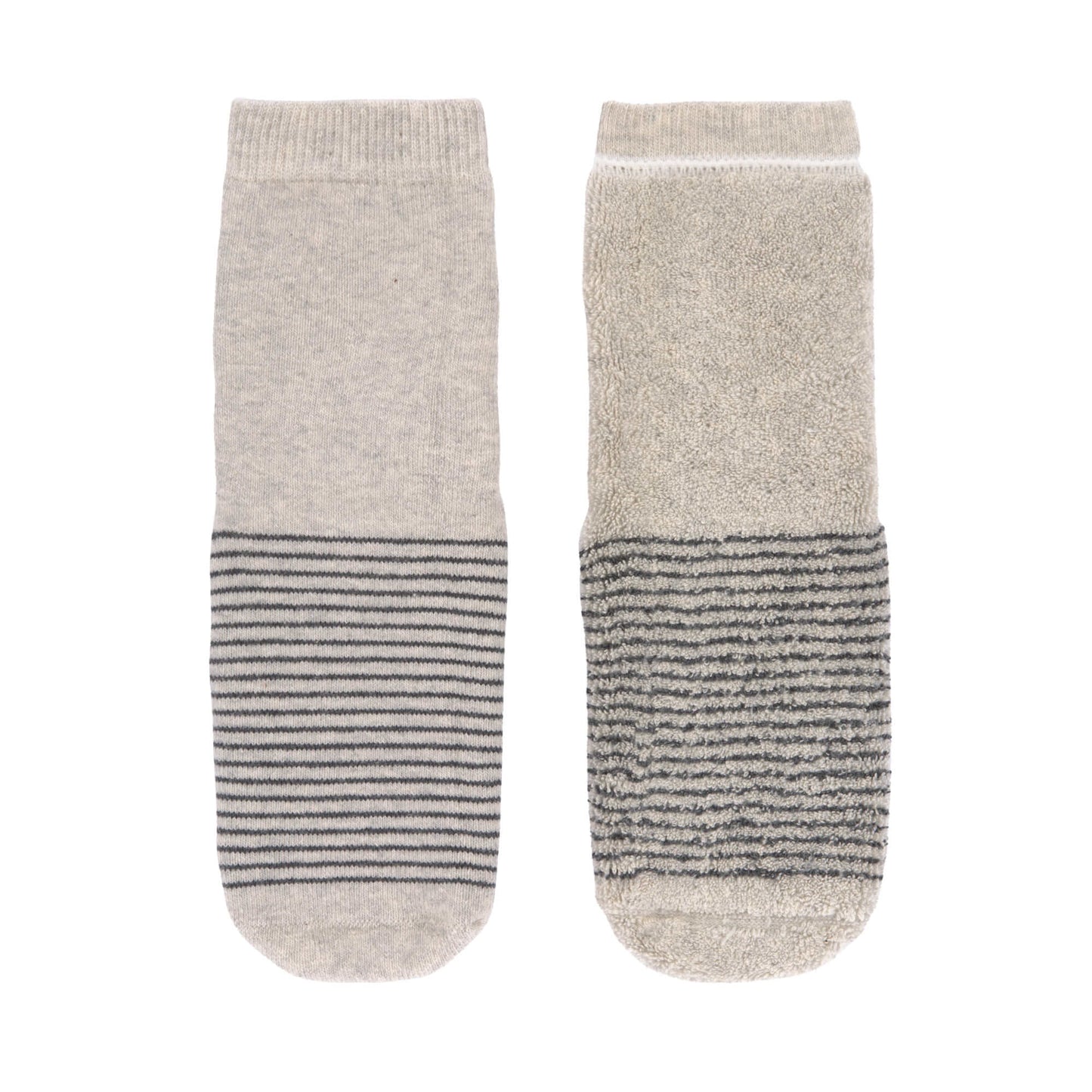 Kinder Antirutsch-Socken (2er-Pack) - Anti-Slip Socks, Grey - Beige Gr. 2-3 Jahre