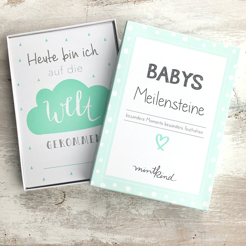 Baby Meilensteinkarten - mint